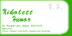 nikolett humor business card